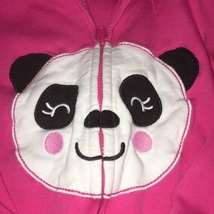 Panda hoodie Girls size 24 months pink zip up EUC